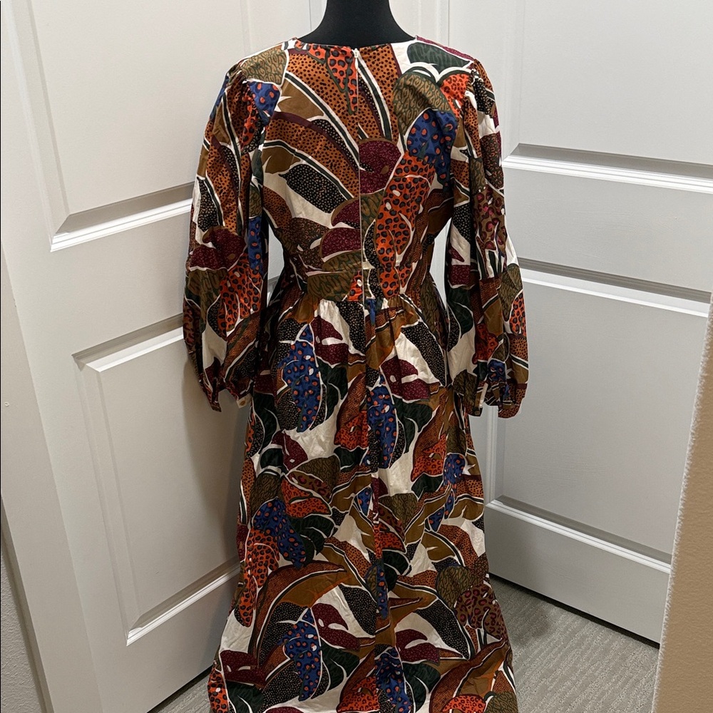 FARM Rio Brown Multi V-Neck Printed Maxi Dress - Picture 4 of 6